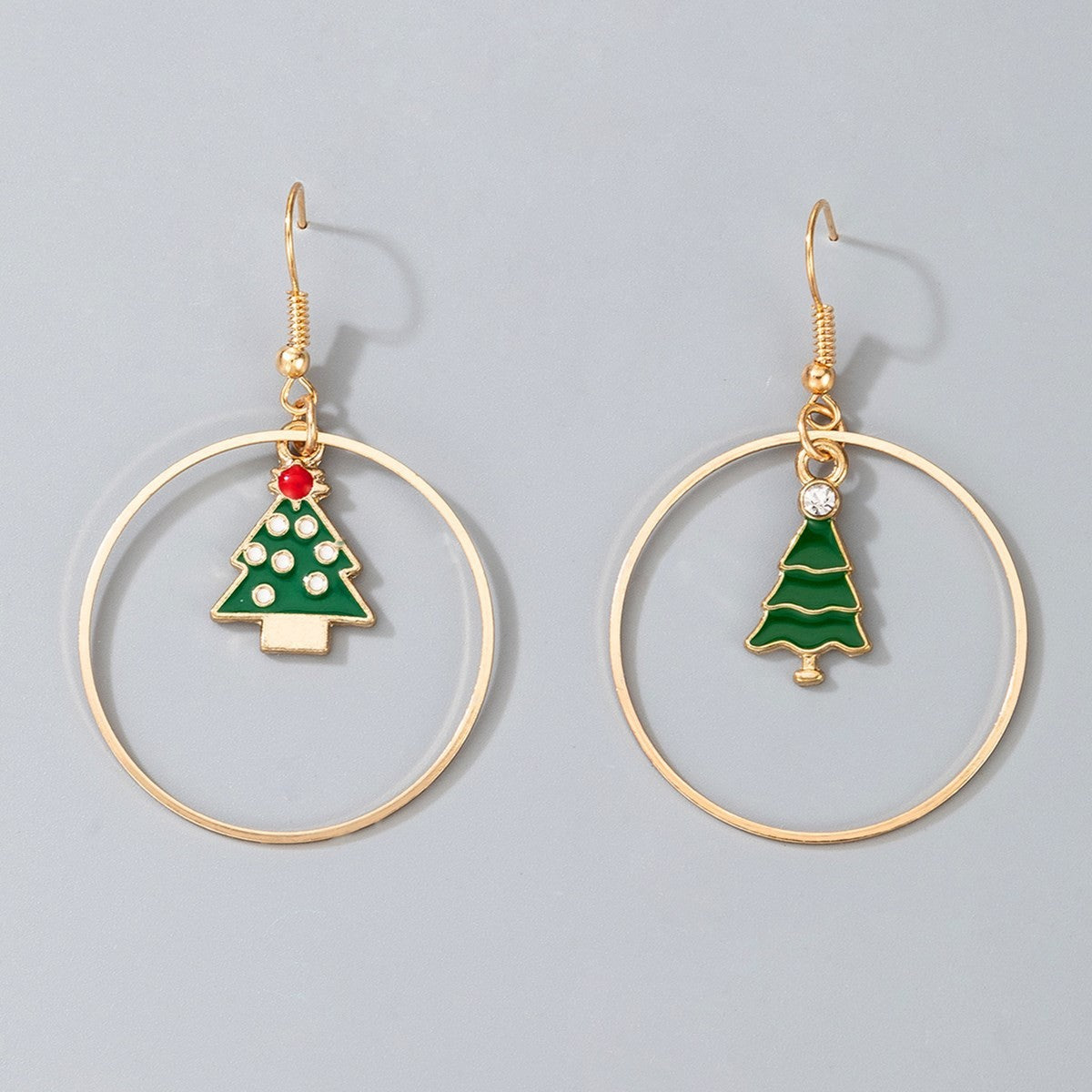 Wholesale Christmas Snowman Elk Candy Santa Claus Alloy Earrings